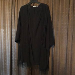 Black fringe kimono top